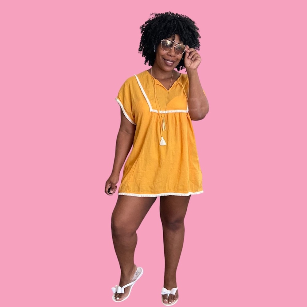 J. Crew Factory Fringe Tunic Swim Cover-Up